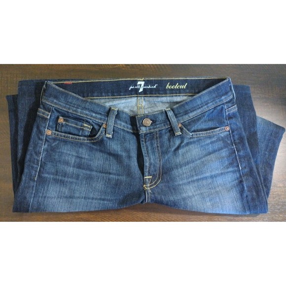 Ladies Seven 7 for All Mankind Boot cut Dark Blue Jeans Size 28 womens. - Picture 2 of 10